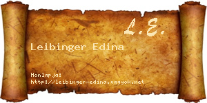 Leibinger Edina névjegykártya